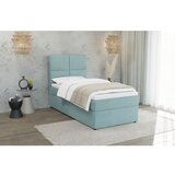 Ropez Svijetlo plavi tapecirani krevet s prostorom za odlaganje s podnicom 90x200 cm Lena – | shoptok.hr