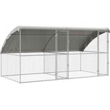 Kućica za pse 2 pcs Srebrno 4 x 2 x 2 m Pocinčani čelik | shoptok.hr