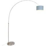 QAZQA Obločna svetilka jeklo z nastavljivim odtenkom 35/35/20 modro - XXL | Shoptok.si