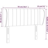  Uzglavlje s ušima svjetlosivo 93x23x78/88 cm od tkanine | shoptok.hr