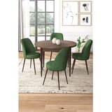 Hanah home Set Trpezarijski sto i 4 stolice, zeleno-smeđa | Eponuda.ba