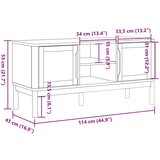 vidaXL TV omarica FLORO siva 114x43x55 cm trdna borovina | Shoptok.si