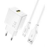 Dudao A23TEU 2.4A GAN POLNILEC ZA LIGHTNING Z USB-A KABLOM ZA IPHONE 12 13 14, (5000305997) Cene