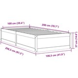  Okvir kreveta voštano smeđi 100 x 200 cm od masivne borovine | shoptok.hr