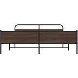vidaXL Kovinski posteljni okvir brez vzmetnice rjavi hrast 180x200 cm | Shoptok.si