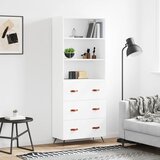 vidaXL Visoka omara bela 69,5x34x180 cm inženirski les | Shoptok.si