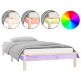 Maison Chic LED Posteljni okvir - Enojna postelja - Postelja za odrasle 90x200 cm trden les, (21692624) Cene