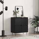 vidaXL Strani šal s shranjevanjem z vrati Črna 60 x 35 x 70 cm Konstruiran les Cene