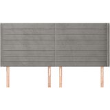  Uzglavlje s ušima svjetlosivo 203x16x118/128 cm baršunasto | shoptok.hr