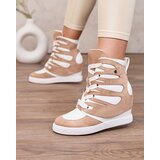 Resti Light brown Pamstinsa women's sporty boots on heels Cene