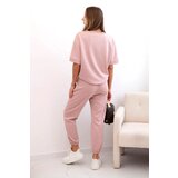 Kesi Włoski Women's viscose set with short sleeves and trousers dark pink | Shoptok.si