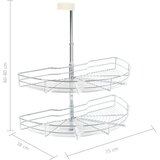  Žičana košara s 2 razine srebrna 180° 75 x 38 x 80 cm | shoptok.hr