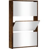 Maison Chic Omarica za obutev - Kopa za čevlje z ogledalom 3-nadstropna hrast 63x17x102,5 cm, (21776414) Cene