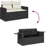  6-dijelni set vrtnih sofa s jastucima crni od poliratana bagrem | shoptok.hr