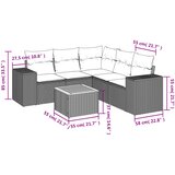  6-dijelni set vrtnih sofa s jastucima crni od poliratana | shoptok.hr