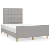 vidaXL Posteljni okvir z vzglavjem svetlo siv 120x190 cm tkanina | Shoptok.si