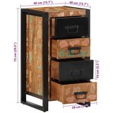 vidaXL Ormarić s ladicama Višebojni 40x40x90 cm puno drvo obrađeno | shoptok.hr