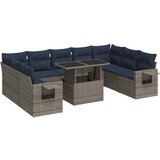 vidaXL Vrtna sedežna garnitura z blazinami 10-delna siv ratan/akacija, (22016242) | Shoptok.si