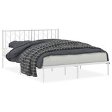  Metalni okvir za krevet s uzglavljem bijeli 150x200 cm | shoptok.hr
