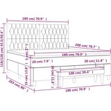 Krevet s oprugama i madracem tamnozeleni 180x200 cm baršunasti | shoptok.hr