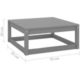  Vrtna sedežna garnitura 2-delna siva trdna borovina, (20676125) | Shoptok.si