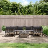 Maison Chic Seti vrtnega pohištva - Vrtna garnitura 7-delna z blazinami antracit poli ratan, (21796511) | Shoptok.si
