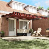 vidaXL Retraktilna tenda Oranžna in Rjava 450x300 cm blago - - Oranžna - 37.46 - 450x300 cm - 2025- | Shoptok.si