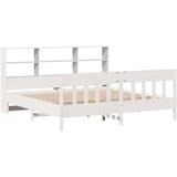  Posteljni okvir brez vzmetnice bel 200x200 cm trdna borovina, (21610945) | Shoptok.si