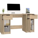 vidaXL Pisalna miza s stranskimi omaricami sonoma hrast inženirski les | Shoptok.si