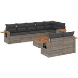 Maison Chic Seti vrtnega pohištva - Vrtna garnitura - Vrtni pohištvo set 9-delna z blazinami siv poli ratan, (21798078) | Shoptok.si