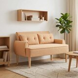  Ljubavni kauč s gumbima Bež 117 x 67 x 77 cm Bouclé | Eponuda.ba