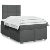  Krevet box spring s madracem tamnosivi 120 x 190 cm tkanina Slike