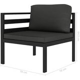  6-dijelna vrtna garnitura s jastucima aluminijska antracit | shoptok.hr