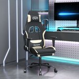  Gaming stol z oporo za noge črno in krem blago, (21152231) | Shoptok.si
