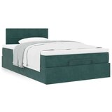 vidaXL Otomanski posteljni okvir z vzmetnico zelen 120x190 cm žamet, (21610332) | Shoptok.si