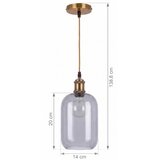 Brilagi LED Luster na sajli RETRO GLASS 1xE27/60W/230V Ø 14 cm zlatna/dimno siva | Eponuda.com