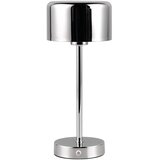 Tri O LED zatemnitvena namizna svetilka v sijajno srebrni barvi (višina 30 cm) Jeff – Cene