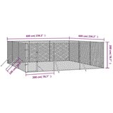 vidaXL Zunanji pasji boks srebrn 6x6x2 m pocinkano jeklo | Shoptok.si