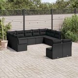  11-dijelni set vrtnih sofa od poliratana s jastucima crni Crna 62 x 62 x 69 cm | Shoptok.si
