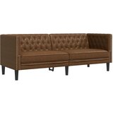  Fotelja Chesterfield 3-sjed smeđa umjetna antilop koža | shoptok.hr