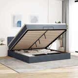 vidaXL Otomanski posteljni okvir z vzmetnicami siv 200x200cm žamet | Shoptok.si