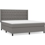  Box spring postelja z vzmetnico temno siva 180x200 cm blago, (20788945) | Shoptok.si