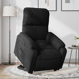 Maison Chic Električni naslanjač - Relax naslanjač s funkcijo vstajanja črna mikrovlakna, (22062569) | Shoptok.si