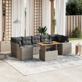 vidaXL 8-dijelni set vrtnih sofa od poliratana s jastucima sivi | shoptok.hr