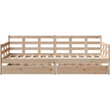 vidaXL Dnevna postelja s predali 90x190cm trdna borovina | Shoptok.si