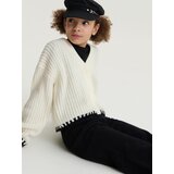 Reserved - Vesta s ukrasnim pletivom - krem | shoptok.hr