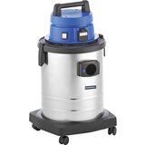 eurokraft pro delavniški sesalnik za mokro in suho sesanje, 33-l posoda iz nerjavnega jekla, 1200 w, z električno vtičnico Cene