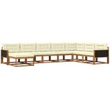 vidaXL Zunanja garnitura za sedenje z blazino 8 pcs Naravna in smetana, (5000282335) | Shoptok.si