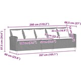  Vrtna sofa 5-sjed s jastucima sivi poliratan | shoptok.hr