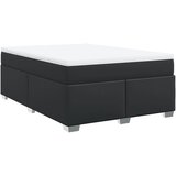 vidaXL Box spring postelja z vzmetnico črn 140x190 cm umetno usnje, (21308886) Cene